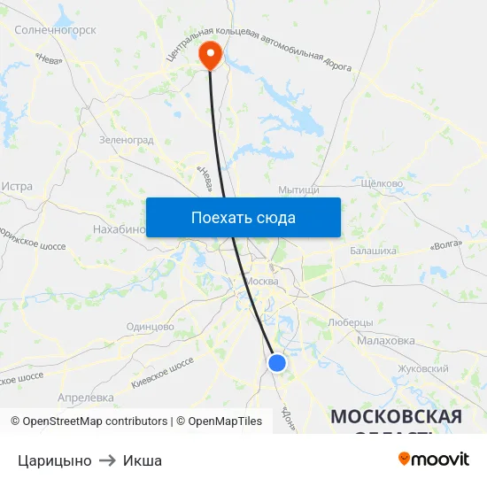Царицыно to Икша map