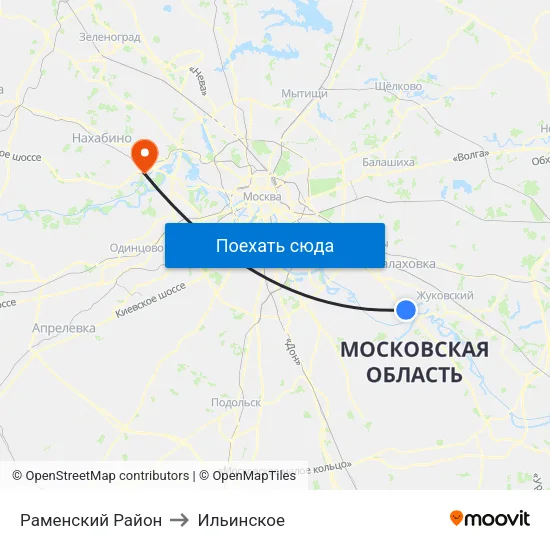 Раменский Район to Ильинское map