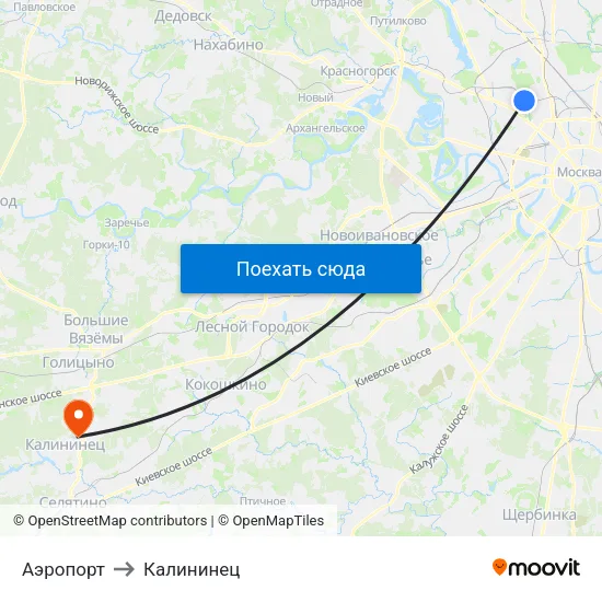 Аэропорт to Калининец map