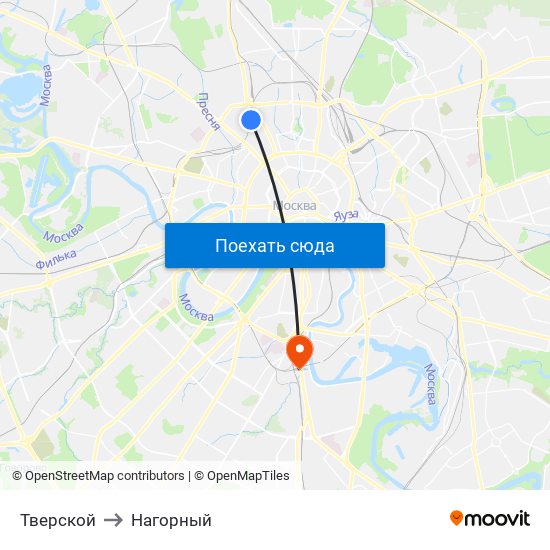 Тверской to Нагорный map