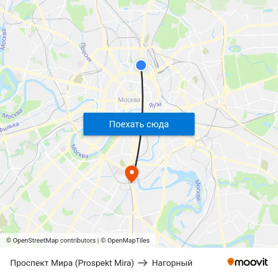 Проспект Мира (Prospekt Mira) to Нагорный map
