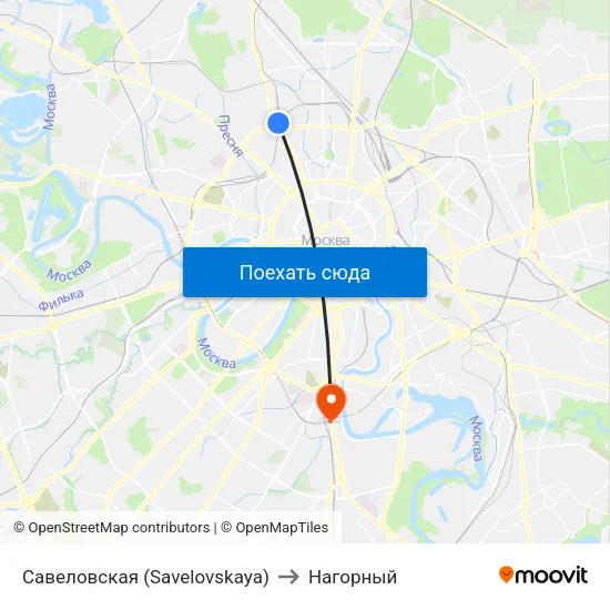 Савеловская (Savelovskaya) to Нагорный map
