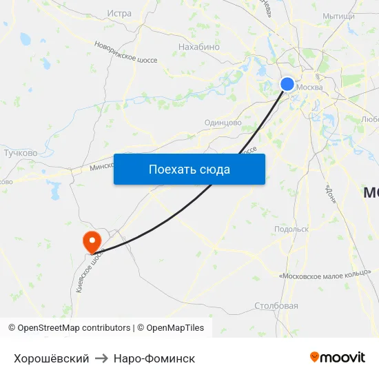 Хорошёвский to Наро-Фоминск map