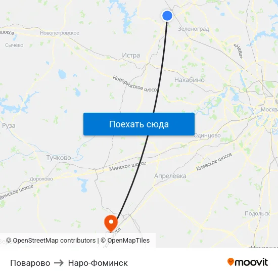 Поварово to Наро-Фоминск map