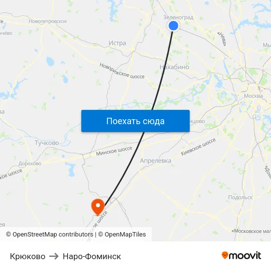Крюково to Наро-Фоминск map