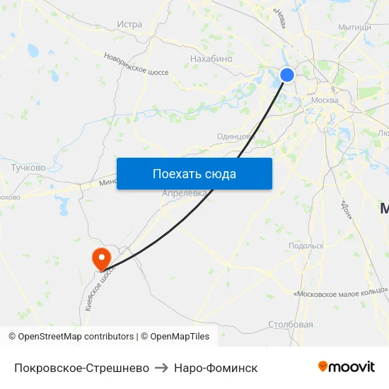 Покровское-Стрешнево to Наро-Фоминск map