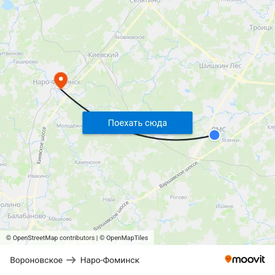 Вороновское to Наро-Фоминск map