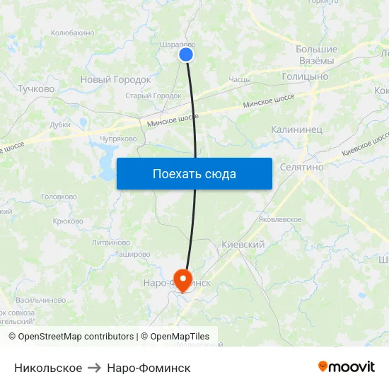 Никольское to Наро-Фоминск map