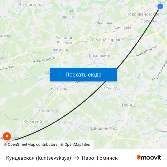 Кунцевская (Kuntsevskaya) to Наро-Фоминск map