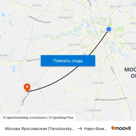 Москва Ярославская (Yaroslavsky Station) to Наро-Фоминск map