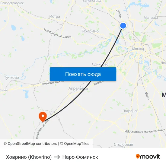 Ховрино (Khovrino) to Наро-Фоминск map