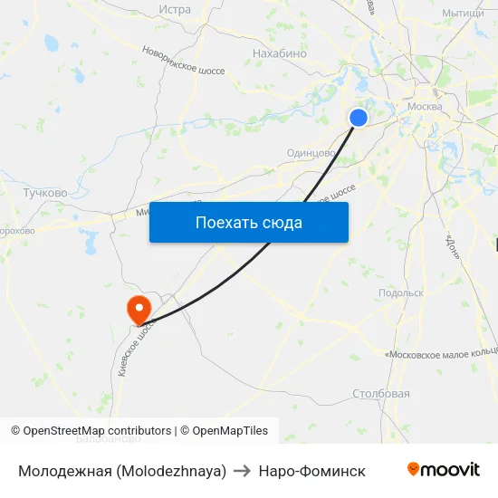 Молодежная (Molodezhnaya) to Наро-Фоминск map