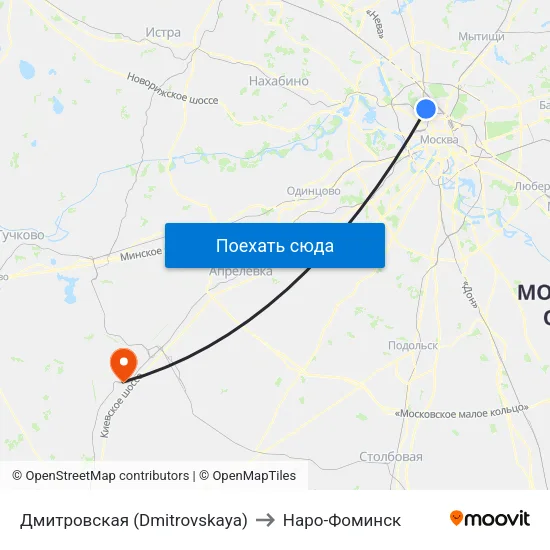 Дмитровская (Dmitrovskaya) to Наро-Фоминск map