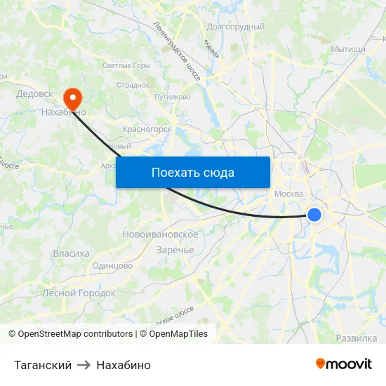 Таганский to Нахабино map