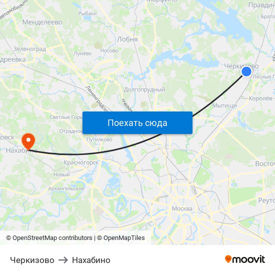 Черкизово to Нахабино map