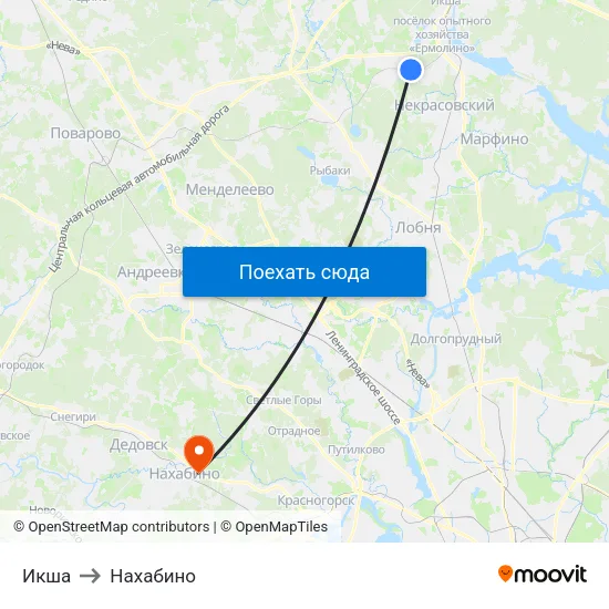 Икша to Нахабино map