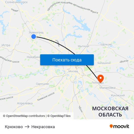 Крюково to Некрасовка map