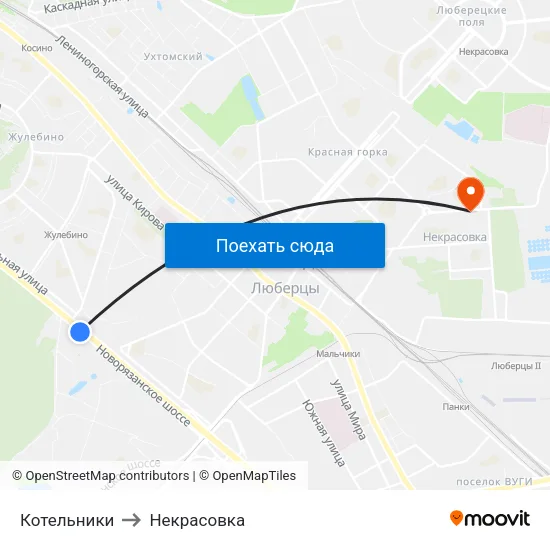 Котельники to Некрасовка map