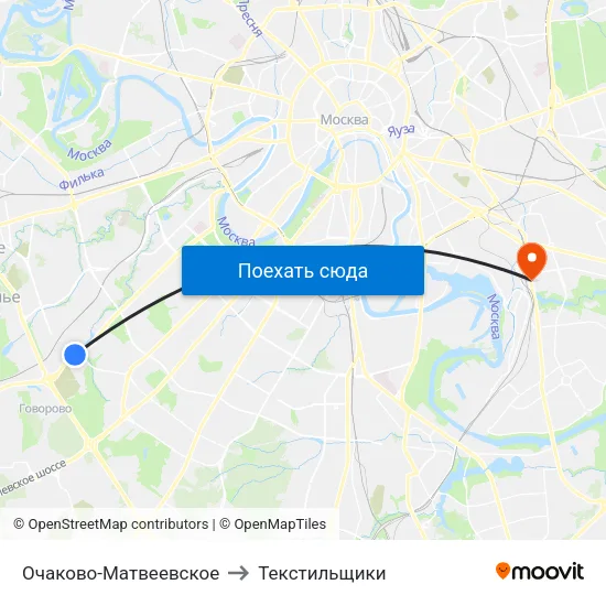 Очаково-Матвеевское to Текстильщики map