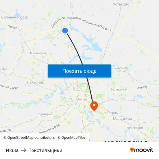 Икша to Текстильщики map