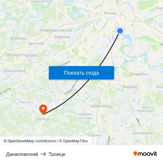 Даниловский to Троицк map