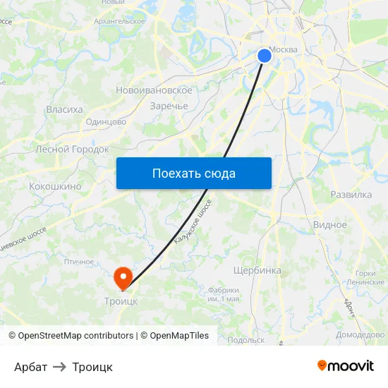 Арбат to Троицк map