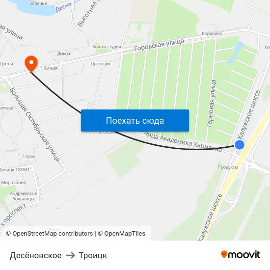 Десёновское to Троицк map