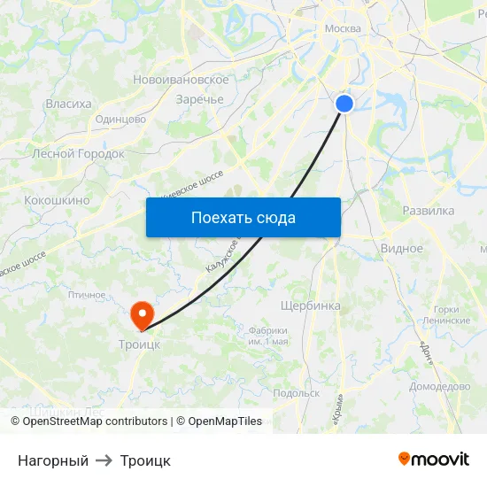 Нагорный to Троицк map