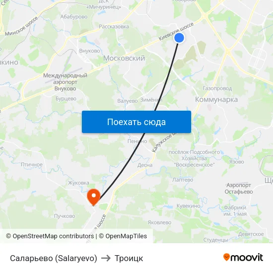 Саларьево (Salaryevo) to Троицк map