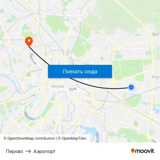 Перово to Аэропорт map