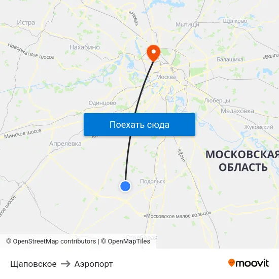 Щаповское to Аэропорт map