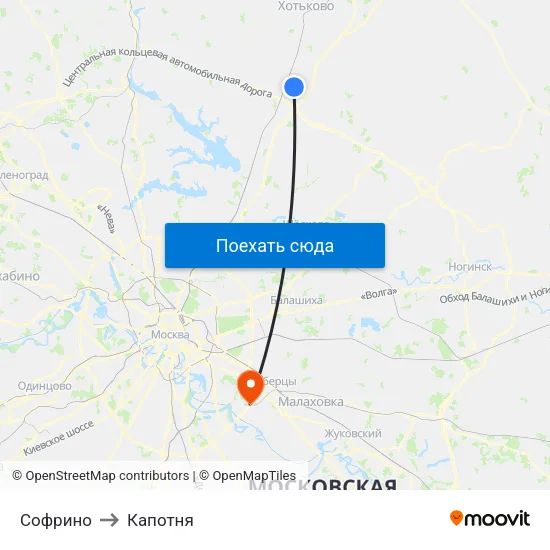 Софрино to Капотня map