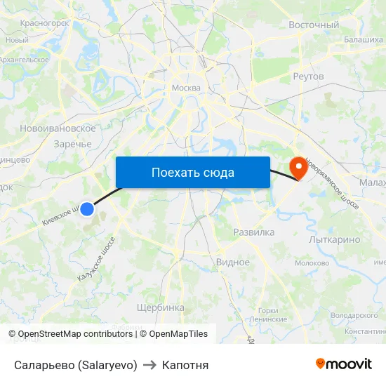 Саларьево (Salaryevo) to Капотня map