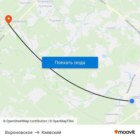 Вороновское to Киевский map