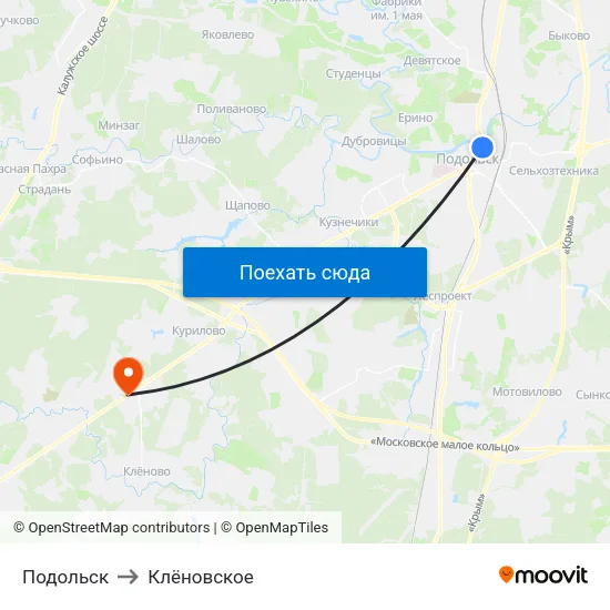 Подольск to Клёновское map