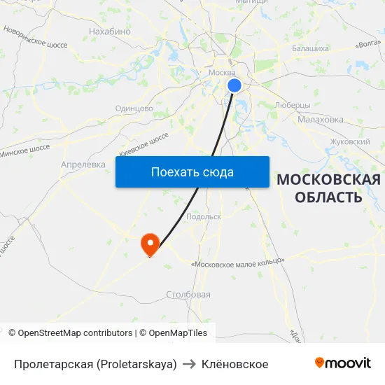 Пролетарская (Proletarskaya) to Клёновское map