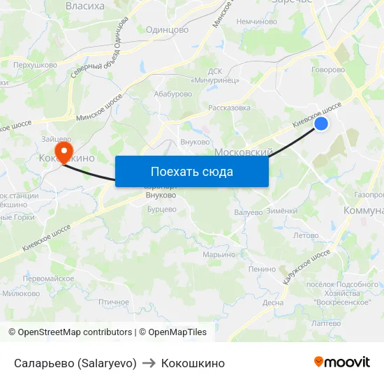 Саларьево (Salaryevo) to Кокошкино map