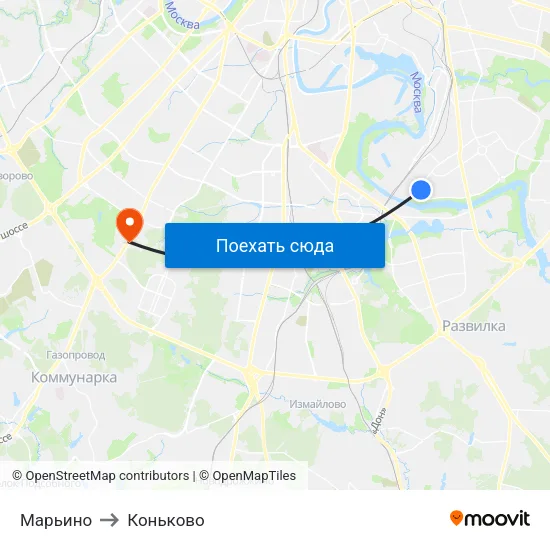 Марьино to Коньково map