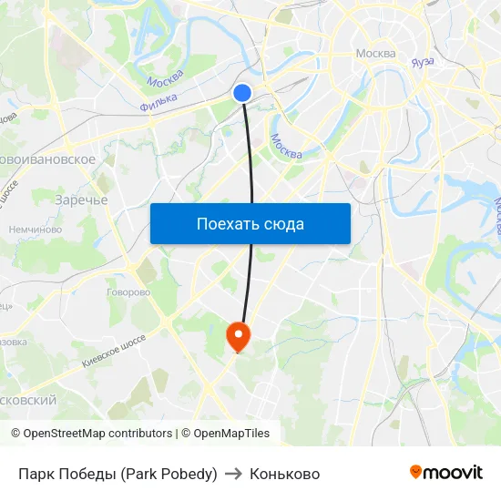 Парк Победы (Park Pobedy) to Коньково map
