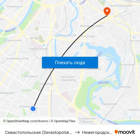 Севастопольская (Sevastopolskaya) to Нижегородский map