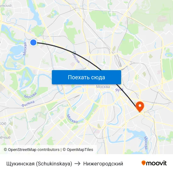 Щукинская (Schukinskaya) to Нижегородский map