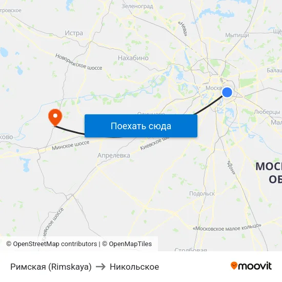 Римская (Rimskaya) to Никольское map