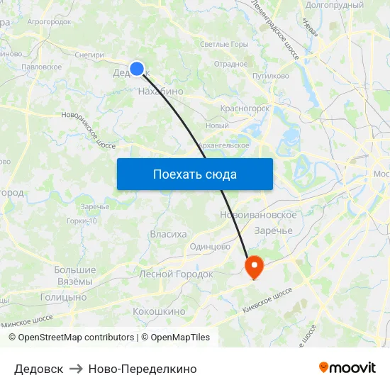 Дедовск to Ново-Переделкино map