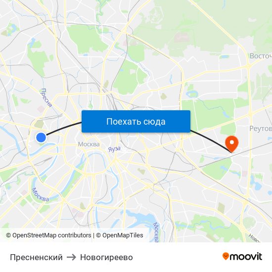 Пресненский to Новогиреево map