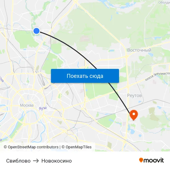 Свиблово to Новокосино map