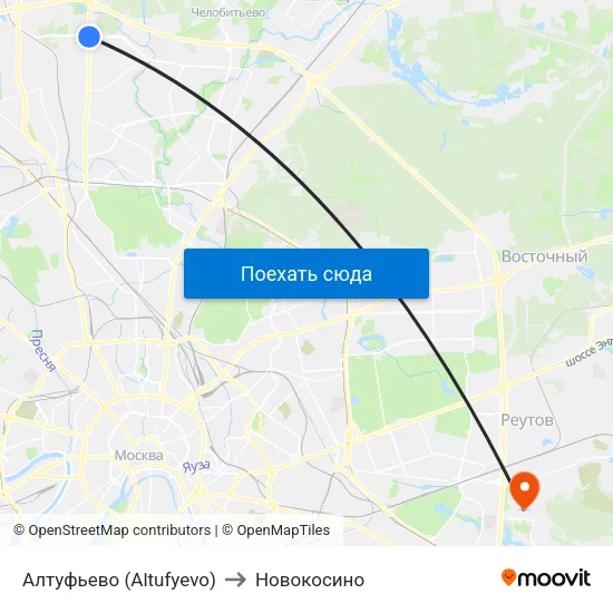 Алтуфьево (Altufyevo) to Новокосино map