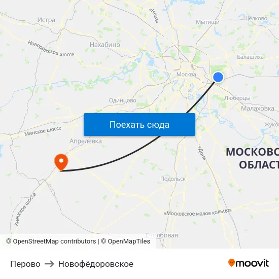 Перово to Новофёдоровское map