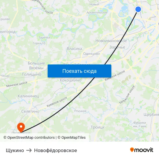Щукино to Новофёдоровское map