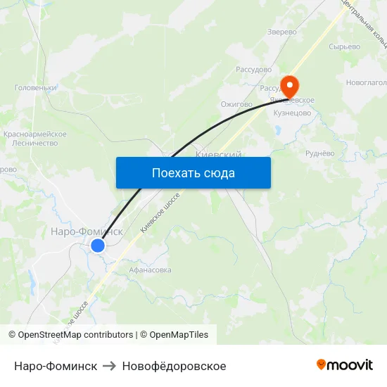 Наро-Фоминск to Новофёдоровское map