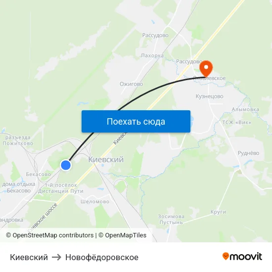 Киевский to Новофёдоровское map